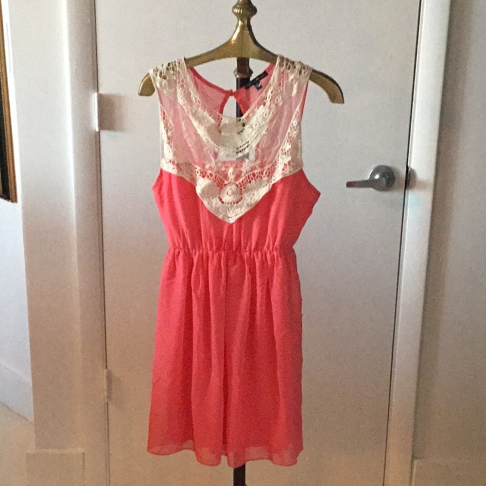 Peachy Dress with a Lace Top